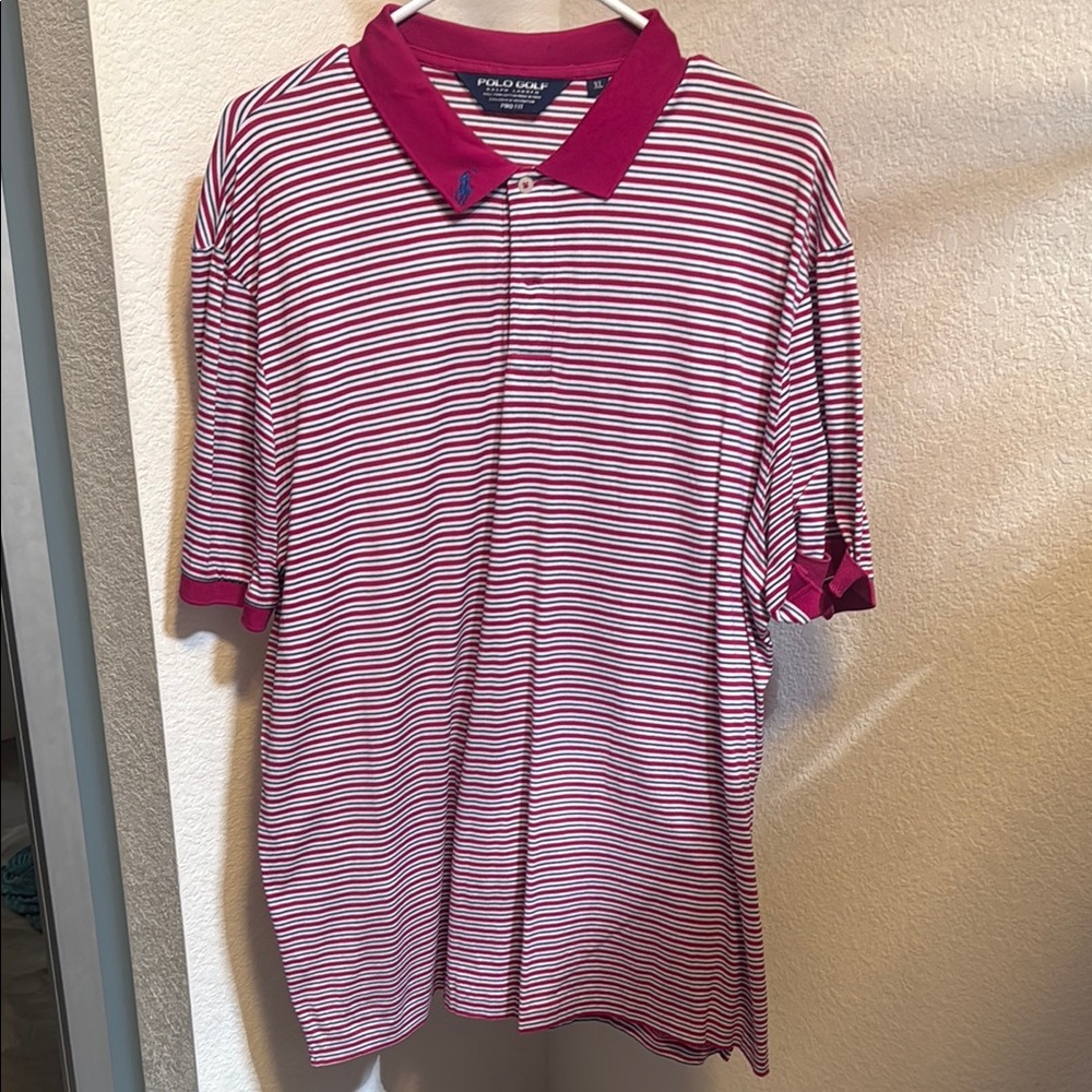 Polo by Ralph Lauren Red and White Striped Shirt